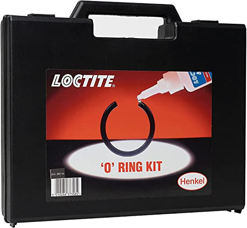 LOCTITE 406 O-Ring Set, Notfall-Reparatur für O-Ringe, Nitril, 1x Set | Rundgummi in 5 Größen, mit Schneideschablone, Messer und Sekundenkleber, für Kunststoff und Gummi