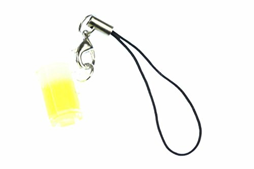 Miniblings Verre de bière Pendentif téléphone Mobile Ornements téléphone Mobile fête de la bière Mesure chope de bière Jaune Pendentif Bijoux Faits à la Main I Porte-clé Porte-clés