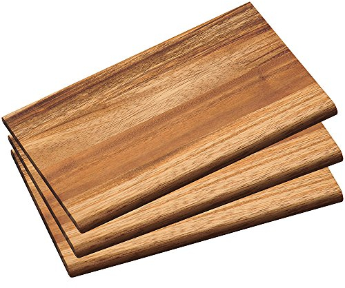 KESPER - 3er Set Frühstücksbrettchen | aus nachhaltigen Akazienholz | Brotzeitbrett | pflegeleicht | robust | 23 x 15 cm