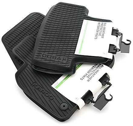 Skoda 57B061502 57A061512 Gummi Fußmatten 4X Gummimatten schwarz Original Allwettermatten mit Schriftzug