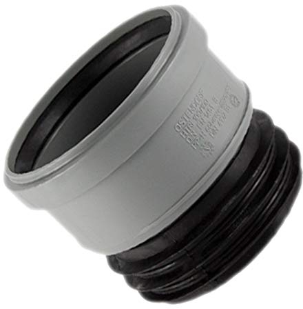 HT Einsteckmuffe mit Dichtungen für Rohr Außendurchmesser 110mm 11cm DN110 DN100 Steckmuffe Abfluss Abwasser Leitung grau