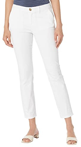 Tommy Hilfiger Damen Hampton Chinohose, leichte Hose mit entspannter Passform, Weiss/opulenter Garten, 48