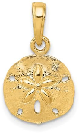 10 Karat Gold Sanddollar hochglanzpoliert Charm Anhänger Halskette Schmuck Geschenke für Frauen – hochwertiger als 9 Karat Gold
