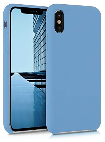 kwmobile Housse Compatible avec Apple iPhone X Coque - Housse de téléphone Protection Souple en TPU Silicone - Bleu Vintage