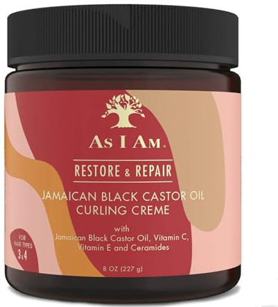 As I Am Jamaican Black Castor Oil Curling Crème- Moisturises, Defines & Strengthens 8oz