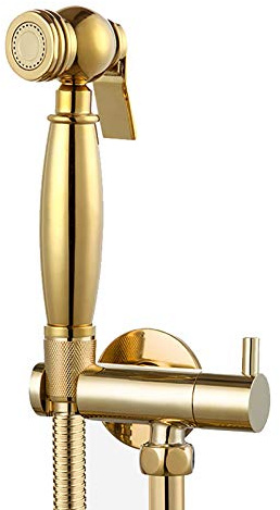 GLYYR Pulvérisateur de Bidet avec Eau Froide, d'or Douchette à Main Bidet Kit Laiton Toilette Bidet Spray Montage Mural Kit de Pulvérisation de Toilette pour Soins de Nettoyage,Type a
