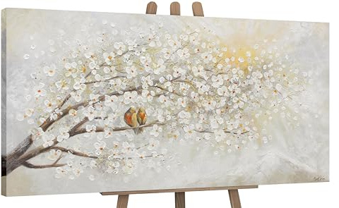 YS-Art Abstrakt Acrylbild auf Leinwand Sonnenaufgang Kirschblüten