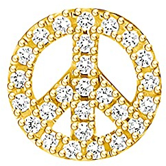 THOMAS SABO Einzel Ohrstecker Peace gold 925 Sterlingsilber, 750 Gelbgold Vergoldung