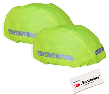 Salzmann Wasserfester Helmüberzug - Regenschutz für Fahrradhelme - 2er Set - Hergestellt mit 3M Scotchlite