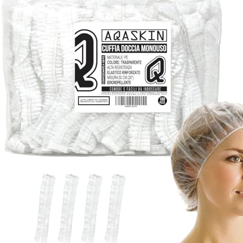 Duschhauben Einweg, Einweg-PE-Kappen, Duschhauben – ideal für Hotel, Spa, Friseurdusche – auch einzeln verpackt (Durchmesser 50cm - PAKET 2000 ST)