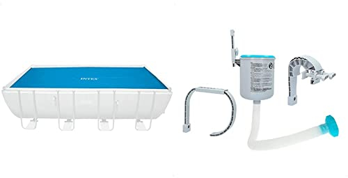 Intex Copertura Solare per Telaio Ultra Rettangolare, 549 x 274 cm, Colore: Blu & Skimmer - Skimmer di superficie per montaggio a parete deluxe - Skimmer a sospensione 28000
