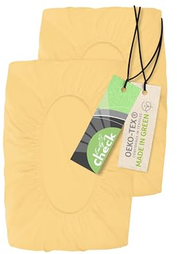 Emily´s Check 2er Pack Spannbezug für Nackenkissen Gesundheitskissen 1596.2323, apricot, 30-50 x 40-60 x 10 cm