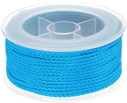 sourcing map Hilo de Nylon, Cuerda de Abalorios de Cordel, Cordón Trenzado Extrafuerte 1,6mm para Pulseras Joyería Fabricación Bricolaje Artesanía 16M/52 Pies, Brillante Azul