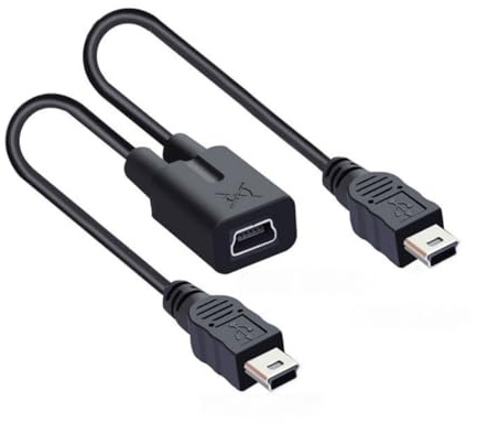 chenyang Mini USB Splitter Multi Ladekabel, Mini USB 1 Buchse auf 2 Stecker Ladeverlängerungskabel unterstützt das gleichzeitige Laden von zwei Geräten, 0,98 Fuß/0,3 m