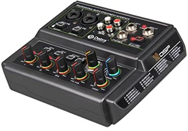 EYESLA 4 Channel Audio Interface Sound Card, 6.5mm Monitor Headphone Port, 16 Effects For Live Broadcast And Singing Recording.
