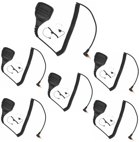 Pdflie Remote Speaker Lapel Shoulder Mic with Earpiece for Motorola Radio DLR110 TLK100 TLK110 SL300 SL1600 SL2600 SL3500e SL4000 SL7000e SL7550 SL7550e SL7580 SL7580e SL7590 SL8550 SL1K SL1M (6pack)