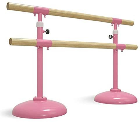 Doppelte Ballettstange, tragbar für zu Hause oder im Studio, höhenverstellbare doppelte Ballettstange für Heimtanz-Fitness, Kinder und Erwachsene (Farbe: Rosa, Größe: 1,5 m) (Rosa 2 m) (Rosa 2 m)