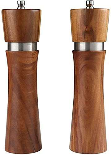 Molinillo de pimienta Molinillo de sal y pimienta de madera Molinillo de pimienta recargable con herramientas de cocina de grosor ajustable