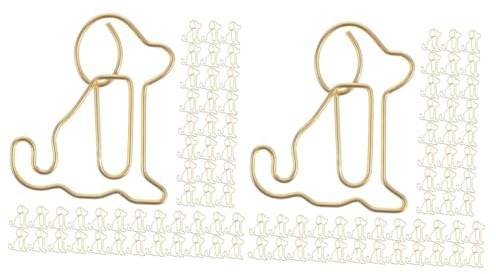 Zerodeko 200stücke Kreative Hund-form Büroklammern Metallische Papierklammern Für Notizen Und Dokumente Für Bürobedarf Und Lesezeichen Goldene Farbe