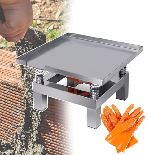 smafoseedding Oscilador De Yeso Modelo,Mesa De Vibración De Hormigón,con 5 Pares De Guantes Esmerilados,Tamaño De La Bandeja: 350x350 Mm,Se Utiliza para Vibrar Cemento/Yeso/Resina/Chocolate
