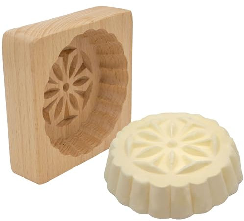 Polart, Flower Butter Mold - Polish Decorative Flower Wooden Molds for Dairy Making Supplies, Homemade Butter Shaper and Wood Kitchen Accessory - Table Decorations at Occasions, Party, & Celebrations