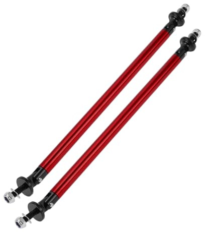 Partuto 200mm Adjustable Front Bumper Lip Splitter Strut Support Bars Red | 2pcs, 200mm/7.87in, Car Splitter Support Rods, Aluminum Alloy