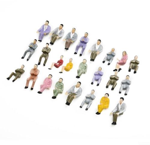 50 Stück Modellmann Figuren, bemalte Figuren, sitzende und stehende Figuren, Modelleisenbahn Gartenbahn Architektur, für Sandtisch Modellbau, Szenendekoration
