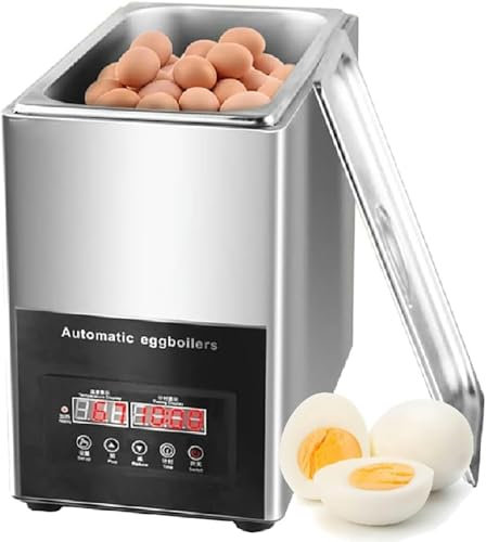 Hervidor de huevos, hervidor de huevos eléctrico de aguas termales, máquina hervidor de huevos comercial, vaporizador de huevos a temperatura constante con capacidad para 50 huevos, para cocina case