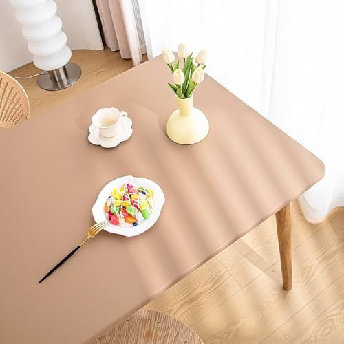 wasserdichte Rechteckige Tischdecken – Elastische Tischdecken Mit Gummiband – Polyester Material – Gartentischdecke Für Picknick, Camping Und Partys (90x140cm,Braun)