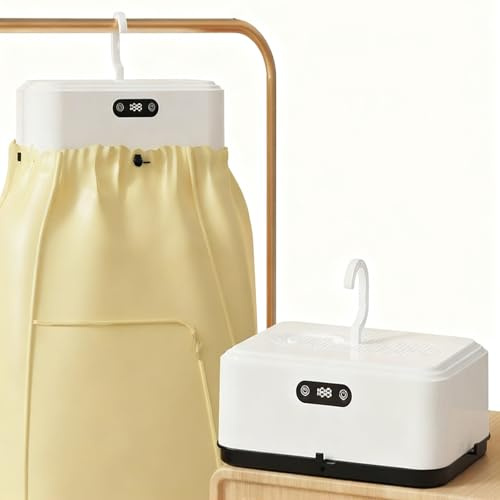Domestic Dryer, 600W Small Quiet Fast-Drying Machine with Steam Function, 360° Full Hot Air Drying, Portable Clothes Dryer, Compact Wireless Garment Care for Apartment, RV, Travel, Hotel, Camping