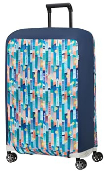 Samsonite TA Revolution - Housse Pliable pour Valise Taille M, Housse pour Valise adaptée pour 66–69 cm, Protection Bagage de Voyage, avec Détail Réfléchissant, Multicolore (City Print)