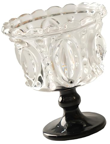 Nucelit Dessertglas med intrikat präglingsmönster glasskopp för underhållande gäster och familjesammankomster efterrättsskål högt glas med intrikat präglingsmönster glasskopp