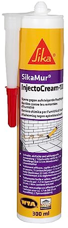 SIKA - Tratamiento humedades capilares - SikaMur InjectoCream-100-300ml | Tratamiento antihumedad por capilaridad - Interior/exterior - Antimoho - Protección eficaz en muro