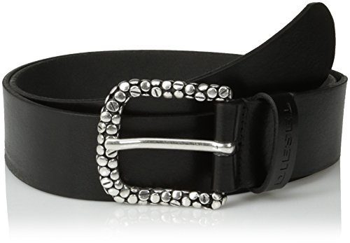 Diesel BATERNO CINTURA BELT Gürtel Herren Echtleder (Schwarz, 80 cm)