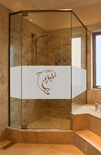 rs-interhandel® Folie Sichtschutz Aufkleber Glasdekorfolie Bad Dusche Duschwand Badezimmer Glasdekor Höhe ca. 50 cm GD30