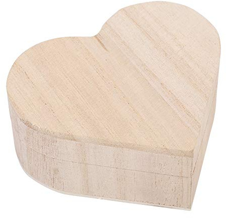 Handgefertigte hölzerne Aufbewahrungsbox Holzkästchen Herz Herzförmige Schmuckschatulle Retro Herzschachtel Container Organizer Portable Verpackung Aufbewahrungsbox Geschenkschachtel Gesch