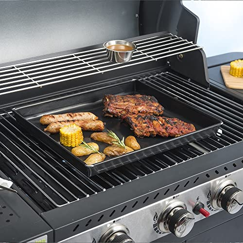 Plat de cuisson barbecue et four grand modèle - Noir