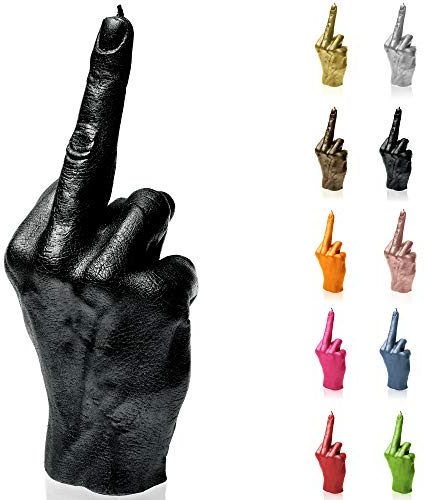 Candellana Kerzen Figur Handgemachte Kerze Geburtstagskerze lustiges Geschenk Valentinstagskerzen, Hand FCK, Schwarz Metallic