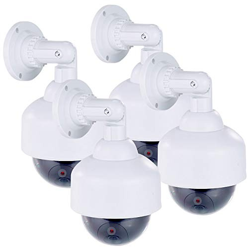 VisorTech Kamera-Attrappe außen: 4er-Set Dome-Überwachungskamera-Attrappen, durchsichtige Kuppel (Dummy Überwachungskameras außen, Fake-Kameras, Überwachung)