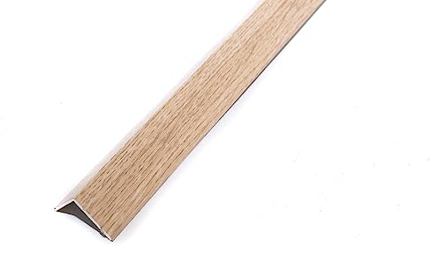 Dalsys Treppenkantenprofil selbstklebend 135cm x 25mm x 20mm aus Aluminium, Bodenprofil für Treppenwinkel Eiche hell