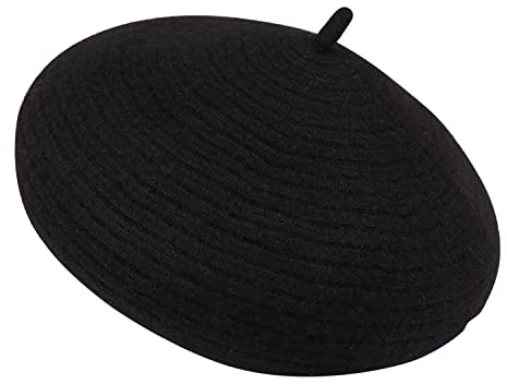 Petalum Baskenmütze für Damen, klassisch, aus Wolle, Strick, schick, Malerhut, künstlerisch, Vintage, elegant, lässig, Französische Baskenmütze, modisch, warm, weich, flach, weich, weich, weich,