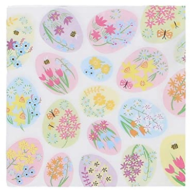 Gisela Graham Floral Eggs Easter Themed Napkins