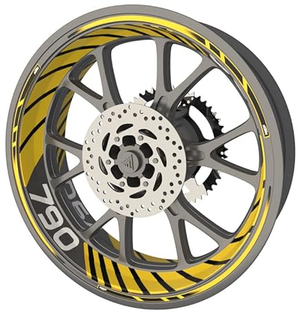 Komplettes Set Felgenrandaufkleber für Motorrad KTM 790 Premium Qualität (Aufkleber für beide Felgen) (dunkelgelb)