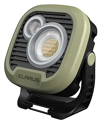 KLARUS WL3 Lampada da Lavoro,Lampada da campeggio, lampada da lavoro ricaricabile da 13500 mAh, lanterna da campeggio da 1500 lm con 6 modalità, base magnetica, gancio, lampada di ispezione IPX5