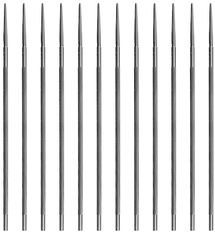 Be In Your Mind 12pcs Lime à Tronçonneuse Ronde en Acier Accessoires d'affûtage de Lime à Chaîne pour Pas de Chaîne 3/8 & 0.404 Lime à Affûter la Tronçonneuse, 5.5mmx200mm