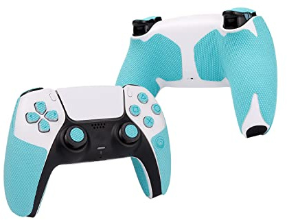 TALONGAMES Controller-Griffe kompatibel mit PlayStation 5 DualSense Controllern, rutschfest, schweißabsorbierend, strukturiertes Haut-Set, für Griffgriffe, Tasten, Trigger, D-Pad (Pro Version - Blau)