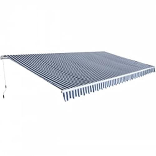 BaraSh Gelenkarmmarkise 600 cm Markise FüR Den AußEnbereich Terasse Sonnenschutz Balkon Markise Sonnenmarkisen Blau/Weiß