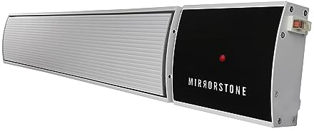 Mirrorstone 1200W White Zenos Infrared Bar Heater For Indoor Outdoor Office Warehouse Patio Conservatory