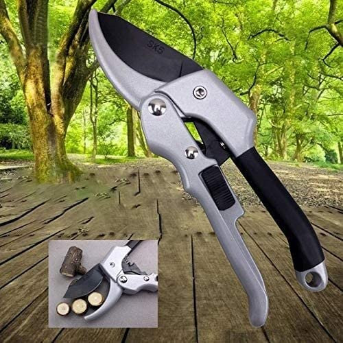 Pruning Shears Gardening, 20cm Hand Garden Scissor Ratchet Plant Trim Horticulture Shrub Tool Anvil Branch Shear Orchard Pruning Pruner Cut secateur