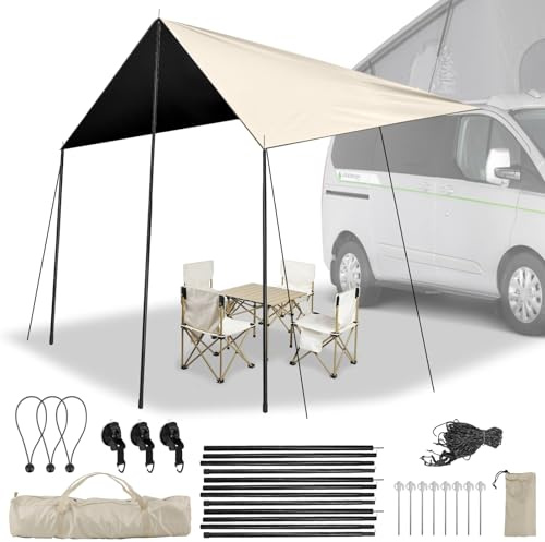 Universal Auto Sonnenschutz Markise, 240cm Sonnensegel Saugnapfmontage | Wasserabweisende Auto Markisen für Camping mit kompletten Kits, Flexible Sackmarkise (Universelles Modell)
